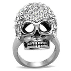 Jewellery Kingdom Ladies Handmade Emerald Goth Biker Skull Ring - Rings - British D'sire