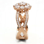 Jewellery Kingdom Ladies Handmade Rose Gold 4 Carat Flower Cz Sterling Silver Ring - Jewelry Rings - British D'sire