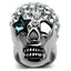 Jewellery Kingdom Ladies Handmade Stainless Steel Blue Eye Cz Goth Biker Skull Ring - Jewelry Rings - British D'sire