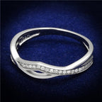 Jewellery Kingdom Ladies Handmade Sterling Eternity Crossover Band 4.3mm Ring (Silver) - Rings - British D'sire