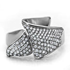 Jewellery Kingdom Ladies Handmade Sterling Silver Designer Pave Ring (Silver) - Rings - British D'sire