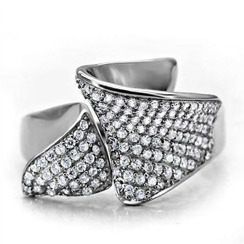 Jewellery Kingdom Ladies Handmade Sterling Silver Designer Pave Ring (Silver) - Rings - British D'sire