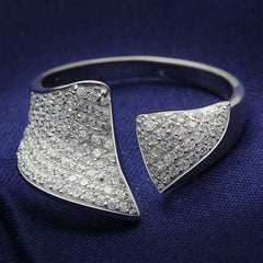 Jewellery Kingdom Ladies Handmade Sterling Silver Designer Pave Ring (Silver) - Rings - British D'sire