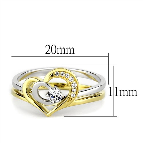 Jewellery Kingdom Ladies Heart 18kt Solitaire Engagement Band Sterling Silver 1c Ring Set (Gold) - Jewelry Rings - British D'sire