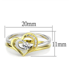 Jewellery Kingdom Ladies Heart 18kt Solitaire Engagement Band Sterling Silver 1c Ring Set (Gold) - Jewelry Rings - British D'sire