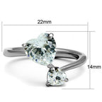 Jewellery Kingdom Ladies Heart 2.50ct Stainless Steel Cubic Zirconia All Size Ring (Silver) - Jewelry Rings - British D'sire