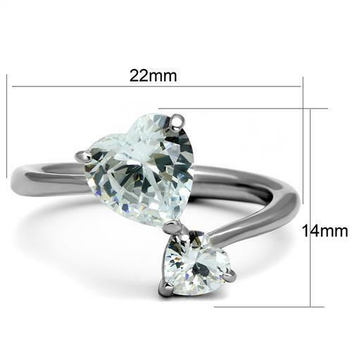 Jewellery Kingdom Ladies Heart 2.50ct Stainless Steel Cubic Zirconia All Size Ring (Silver) - Jewelry Rings - British D'sire