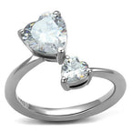Jewellery Kingdom Ladies Heart 2.50ct Stainless Steel Cubic Zirconia All Size Ring (Silver) - Jewelry Rings - British D'sire
