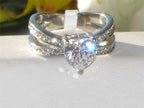 Jewellery Kingdom Ladies Heart 2ct Simulated Diamonds Stainless Steel Dress Pretty Ring (Silver) - Jewelry Rings - British D'sire