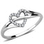 Jewellery Kingdom Ladies Heart Band Cz Pave Accents Stainless Steel Pretty Elegant Ring (Silver) - Jewelry Rings - British D'sire
