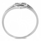 Jewellery Kingdom Ladies Heart Band Cz Pave Accents Stainless Steel Pretty Elegant Ring (Silver) - Jewelry Rings - British D'sire