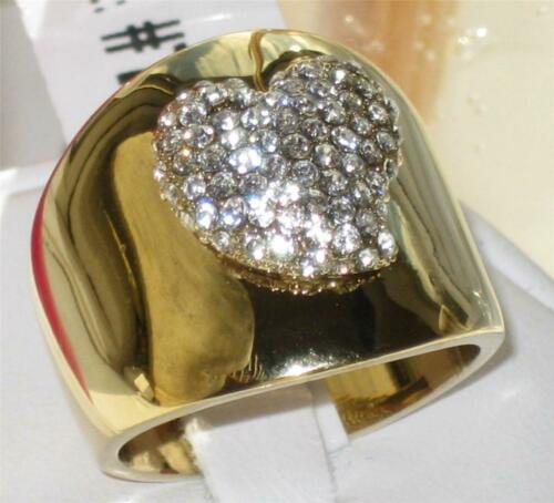 Jewellery Kingdom Ladies Heart Band Wide 18kt Size J L Comfort Sparkling Pretty Ring (Gold) Secondary image