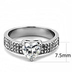 Jewellery Kingdom Ladies Heart Cz Stainless Steel Engagement Pave All Sizes Ring (Silver) - Jewelry Rings - British D'sire