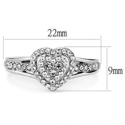 Jewellery Kingdom Ladies Heart Engagement Cubic zirconia Stainless Steel Ring (Silver) - Jewelry Rings - British D'sire