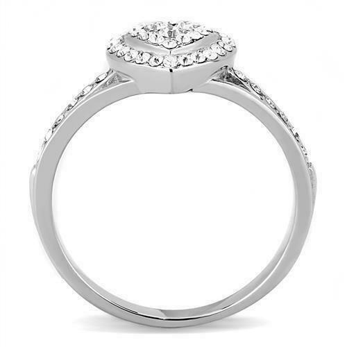 Jewellery Kingdom Ladies Heart Engagement Cubic zirconia Stainless Steel Ring (Silver) - Jewelry Rings - British D'sire