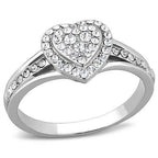 Jewellery Kingdom Ladies Heart Engagement Cubic zirconia Stainless Steel Ring (Silver) - Jewelry Rings - British D'sire