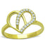 Jewellery Kingdom Ladies Heart Pave Flat Cz Clear Sparkling 18kt Steel All Size Ring (Gold) - Jewelry Rings - British D'sire