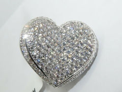 Jewellery Kingdom Ladies Heart Ring Statement Silver Cz Super Sparkling Pave Cocktail - Jewelry Rings - British D'sire