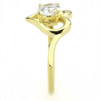 Jewellery Kingdom Ladies Heart Shape 18kt Steel Dress Cubic Zirconia 1k Ring (Gold) - Rings - British D'sire