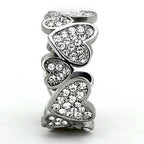 Jewellery Kingdom Ladies Heart Simulated Diamond Full Eternity Stainless Steel Ring - Jewelry Rings - British D'sire