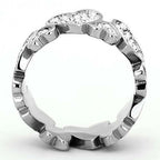 Jewellery Kingdom Ladies Heart Simulated Diamond Full Eternity Stainless Steel Ring - Jewelry Rings - British D'sire