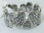 Jewellery Kingdom Ladies Heart Simulated Diamond Full Eternity Stainless Steel Ring - Jewelry Rings - British D'sire