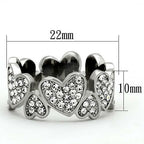 Jewellery Kingdom Ladies Heart Simulated Diamond Full Eternity Stainless Steel Ring - Jewelry Rings - British D'sire