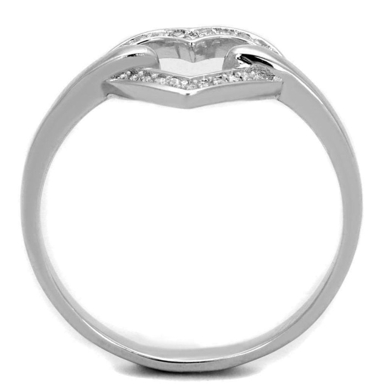 Jewellery Kingdom Ladies Heart Sterling Cubic Zirconia Pretty Elegant Handmade Size J Ring (Silver) - Jewelry Rings - British D'sire