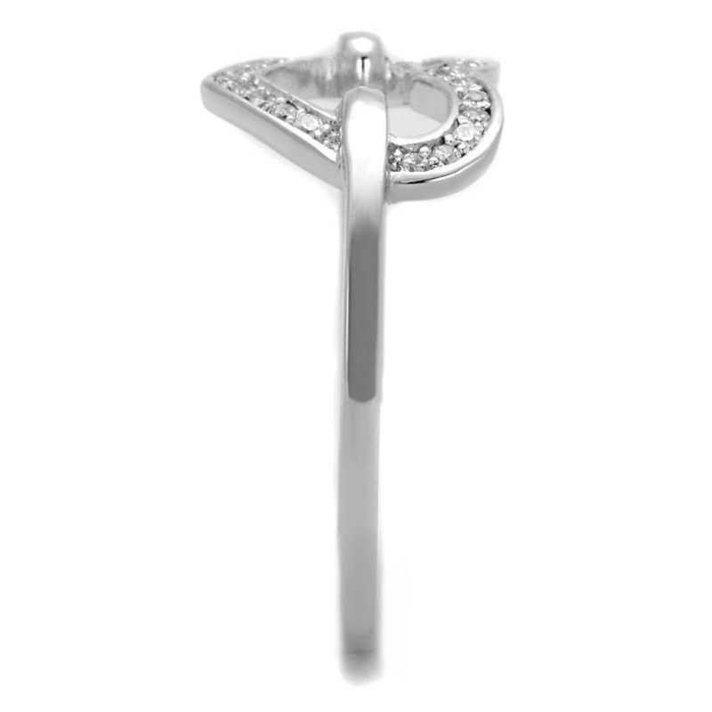 Jewellery Kingdom Ladies Heart Sterling Cubic Zirconia Pretty Elegant Handmade Size J Ring (Silver) - Jewelry Rings - British D'sire