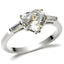 Jewellery Kingdom Ladies Heartbaguettes Cubic Zirconia Engagement Ladies Stainless Steel Ring (Silver) - Jewelry Rings - British D'sire