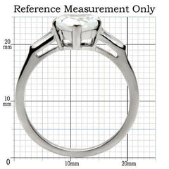 Jewellery Kingdom Ladies Heartbaguettes Cubic Zirconia Engagement Ladies Stainless Steel Ring (Silver) - Jewelry Rings - British D'sire