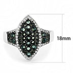Jewellery Kingdom Ladies Heavily Encrusted Blue Green Zircon Set Ring (Silver) - Rings - British D'sire