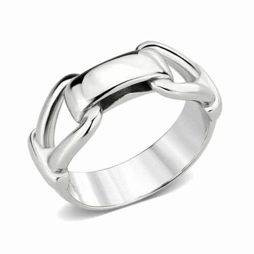 Jewellery Kingdom Ladies Horse Bit Silver No Stone Stainless Steel Highly Polished Ring Band - Jewelry Rings - British D'sire Main image