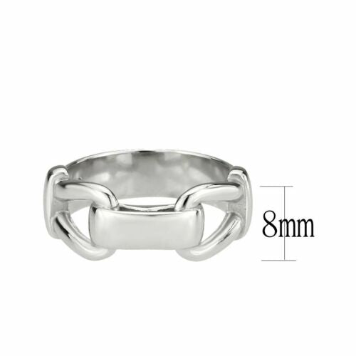 Jewellery Kingdom Ladies Horse Bit Silver No Stone Stainless Steel Highly Polished Ring Band Secondary image
