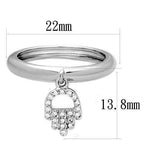 Jewellery Kingdom Ladies Jewish Hamesh Charm Band Hand Cz Silver Dangle Rhodium Good Luck Ring - Jewelry Rings - British D'sire