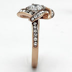Jewellery Kingdom Ladies Knott Cubic Zirconia Dress Stainless Steel Ring (Rose Gold) - Jewelry Rings - British D'sire