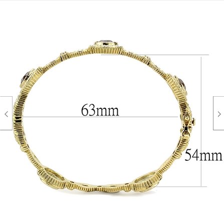 Jewellery Kingdom Ladies Light Amethyst Cz Purple Elegant Sparkling Bangle (Gold) Secondary image