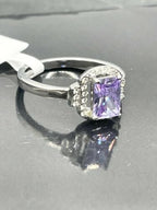 Jewellery Kingdom Ladies Light Amethyst Purple Stainless Steel Cubic Zirconia Ring (Silver) - Jewelry Rings - British D'sire