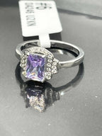 Jewellery Kingdom Ladies Light Amethyst Purple Stainless Steel Cubic Zirconia Ring (Silver) - Jewelry Rings - British D'sire