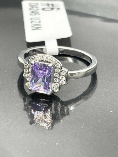 Jewellery Kingdom Ladies Light Amethyst Purple Stainless Steel Cubic Zirconia Ring (Silver) - Jewelry Rings - British D'sire