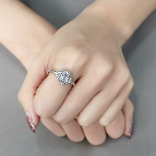 Jewellery Kingdom Ladies Light Amethyst Purple Stainless Steel Cubic Zirconia Ring (Silver) - Jewelry Rings - British D'sire