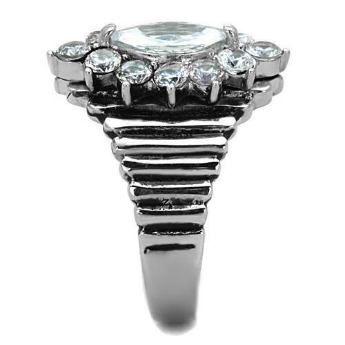Jewellery Kingdom Ladies Marquise 2 Carat Cubic Zirconia Stainless Steel Ring - Jewelry Rings - British D'sire