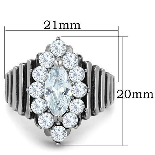 Jewellery Kingdom Ladies Marquise  2 Carat Cubic Zirconia Stainless Steel Ring Secondary image