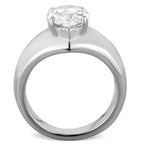 Jewellery Kingdom Ladies Marquise 4ct Solitaire Cubic Zirconia Stainless Steel Clear Ring - Jewelry Rings - British D'sire