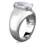 Jewellery Kingdom Ladies Marquise 4ct Solitaire Cubic Zirconia Stainless Steel Clear Ring - Jewelry Rings - British D'sire