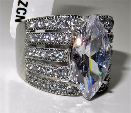 Jewellery Kingdom Ladies Marquise 8 Carat Cocktail Dress Clear Ring (Silver) Secondary image