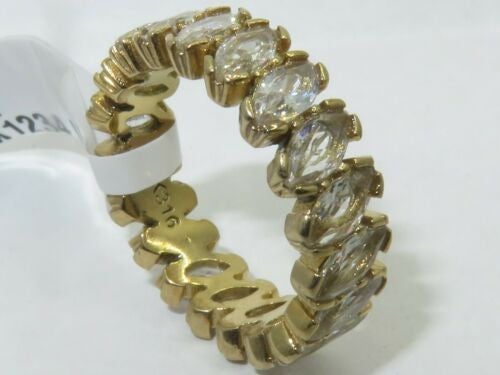 Jewellery Kingdom Ladies Marquise Band 18K Steel Full Eternity Stacking Ring (Gold) Secondary image