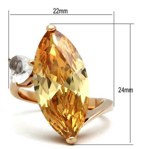Jewellery Kingdom Ladies Marquise Champagne Cz Hear 12 Carat Cocktail Ring (Rose Gold) Secondary image