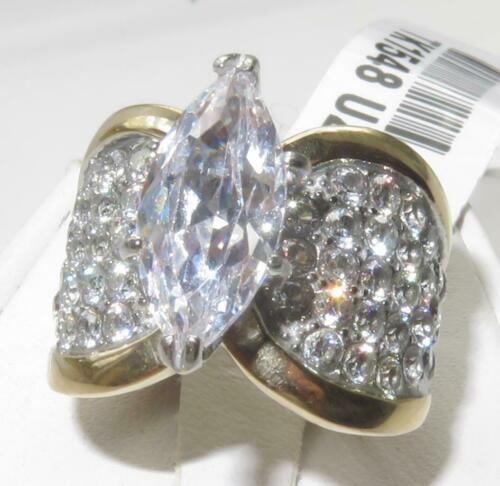 Jewellery Kingdom Ladies Marquise Cubic Zirconia 4 Carat 18kt Steel Super Sparkling Comfort Ring (Gold) - Jewelry Rings - British D'sire