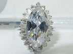 Jewellery Kingdom Ladies Marquise Cubic Zirconia 5CT Emerald Cuts Ring (Sterling Silver) - Jewelry Rings - British D'sire
